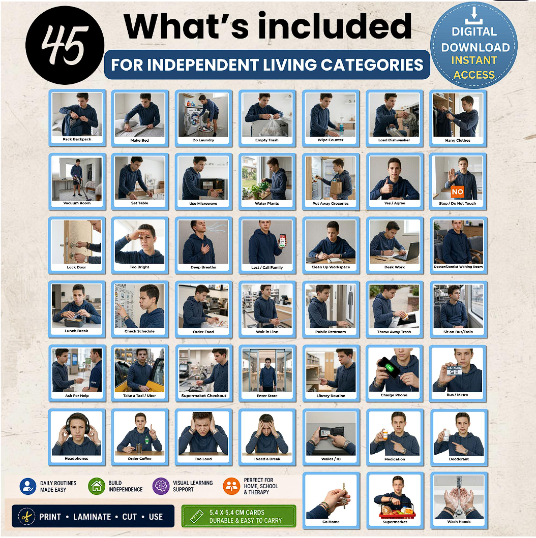 Overview of the 45-card independent living bundle